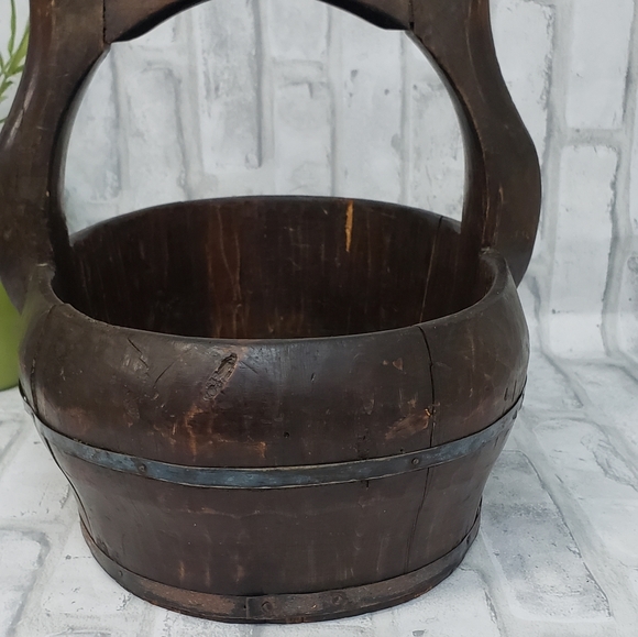 Large Antique 19th Century Chinese Wooden Rice Bucket - Picture 3 of 14
